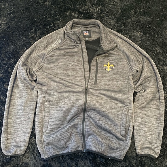 New Orleans Saints Men's Large Zip Up Sweater - Picture 1 of 4